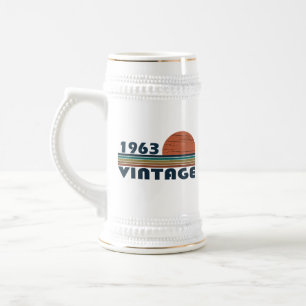 Born in 1963 vintage birthday beer stein