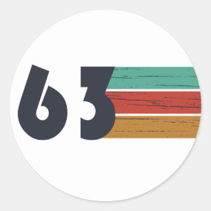 born in 1963 vintage birthday gift classic round sticker