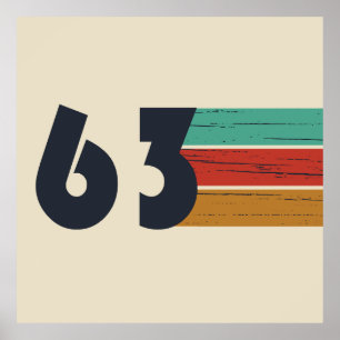 born in 1963 vintage birthday gift poster