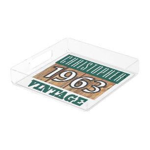 Born in 1963 Vintage Birthday Gift Tray