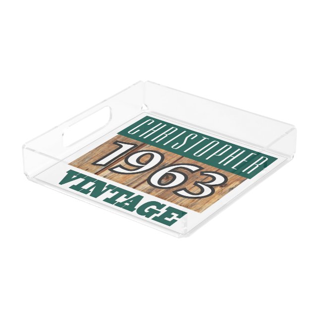 Born in 1963 Vintage Birthday Gift Tray (Angled)