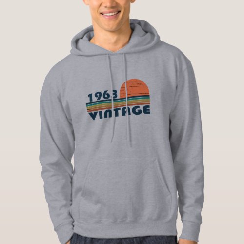 Born in 1963 vintage birthday hoodie