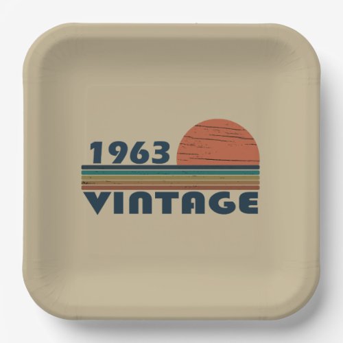 Born in 1963 vintage birthday paper plates