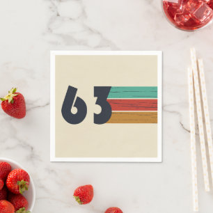 born in 1963 vintage birthday party napkins
