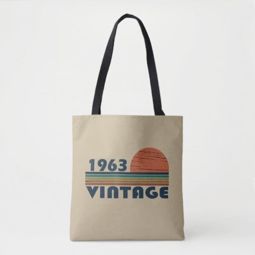 Born in 1963 vintage birthday tote bag