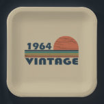 Born in 1964 vintage 60th birthday paper plates<br><div class="desc">You can add some originality to your wardrobe collection with this vintage classic birthday graphic design with awesome typography font lettering, It is a great gift for men, women, husbands, wife, girlfriend, and a boyfriend who will love this one-of-a-kind artwork. The best amazing and funny holiday present for your happy...</div>
