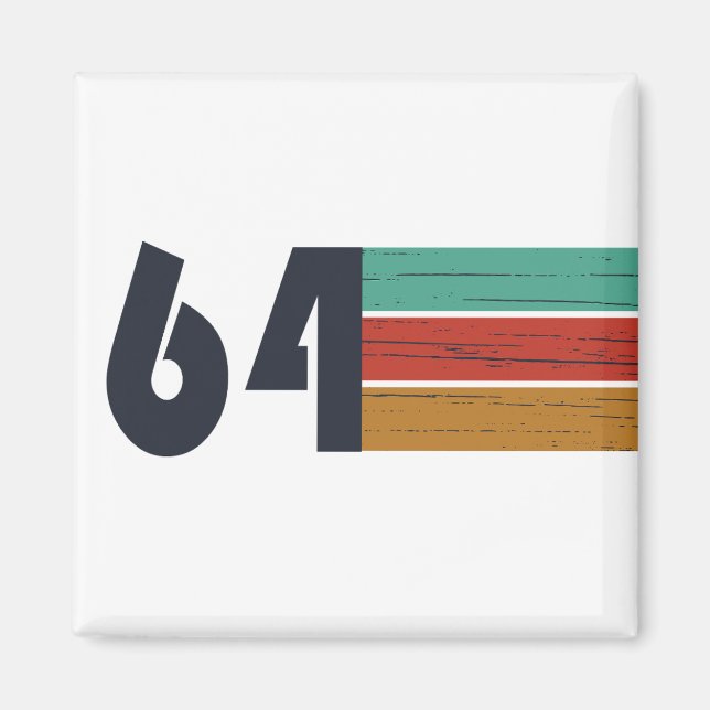 born in 1964 vintage birthday magnet (Front)