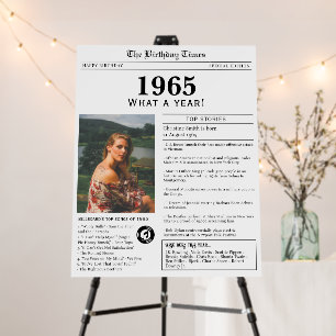 Born in 1965 Birthday Party Sign Foam Board
