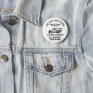 Born in 1965 Elegant Vintage Birthday Party Gift Button