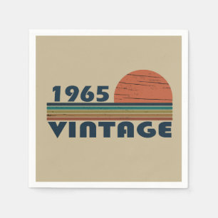 Born in 1965 elegant vintage style birthday party napkins