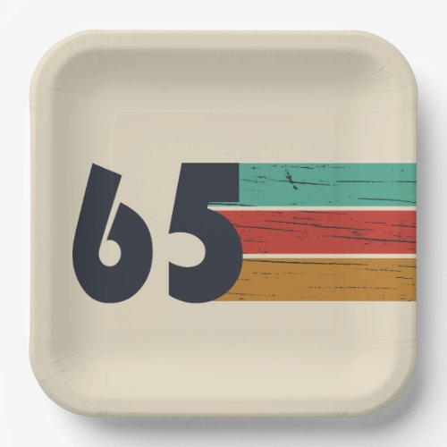 Born in 1965 vintage 60th birthday gift paper plates