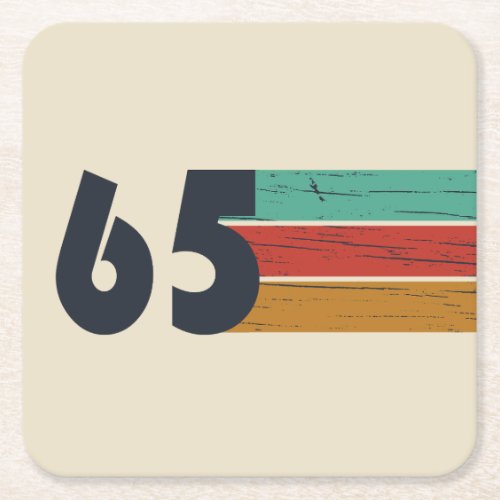 Born in 1965 vintage 60th birthday gift square paper coaster