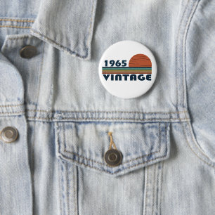 Born in 1965 vintage birthday party gift button