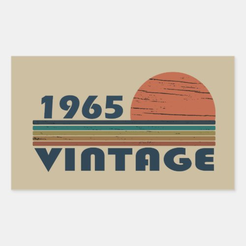 Born in 1965 vintage birthday rectangular sticker