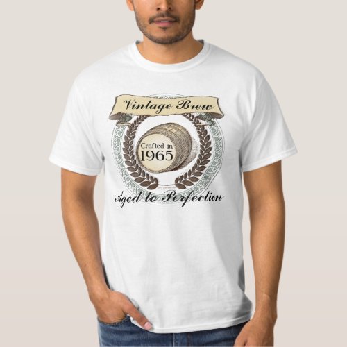 Born in 1965 Vintage Brew 50th Birthday Gift T_Shirt