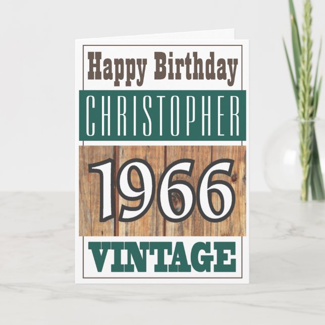 Born in 1966 Greetings Card (Front)