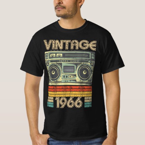 Born In 1966 Radio Retro 1966 Birthday Gift T_Shirt