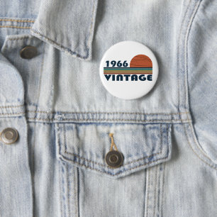 Born in 1966 Vintage Birthday Party Gift Button