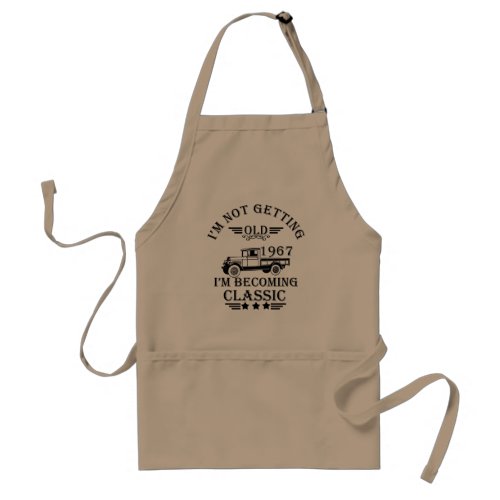 born in 1967 vintage birthday mens gift adult apron