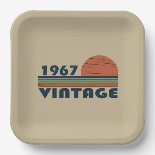 Born in 1967 vintage birthday paper plates