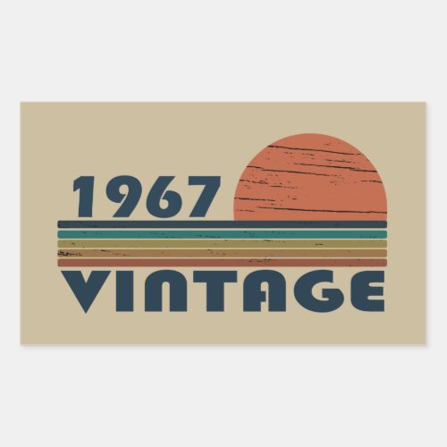 Born in 1967 vintage birthday rectangular sticker