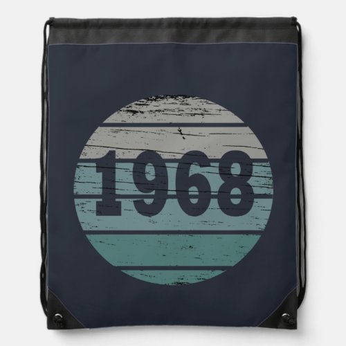 born in 1968 vintage birthday drawstring bag