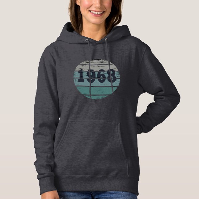 Born in 1968 vintage birthday gift hoodie (Front)