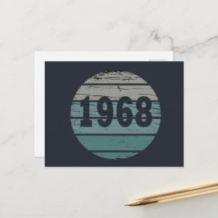 Born in 1968 vintage birthday holiday postcard