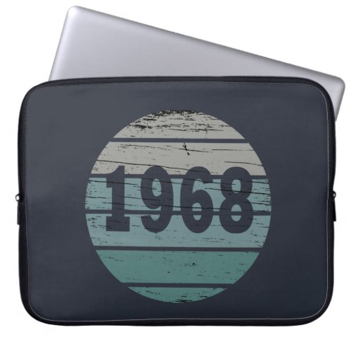 born in 1968 vintage birthday laptop sleeve