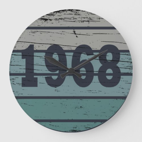 born in 1968 vintage birthday large clock