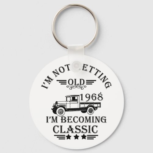 born in 1968 vintage birthday mens gift keychain