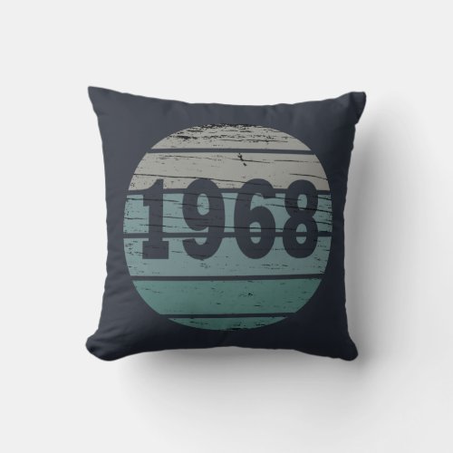 born in 1968 vintage birthday throw pillow