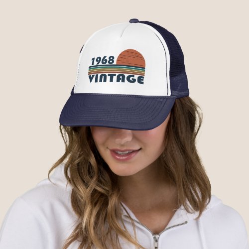 Born in 1968 vintage birthday trucker hat