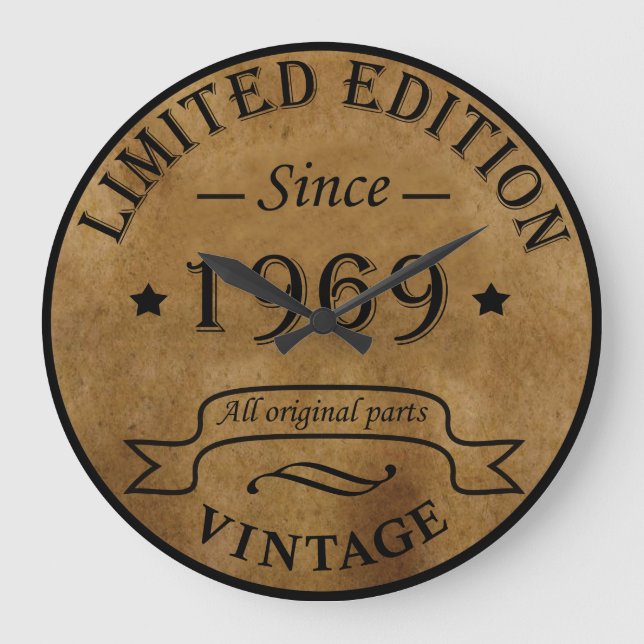 Born in 1969 classic rustic retro large clock (Front)