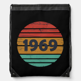 Born in 1969 vintage 55th birthday drawstring bag
