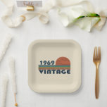Born in 1969 vintage 55th birthday paper plates<br><div class="desc">You can add some originality with this limited edition, premium quality, and original, classy, retro, and vintage-looking birthday graphic design with a cool typography font. This is a great gift idea for men, women, husbands, wives, girlfriends, and boyfriends who will love this one-of-a-kind piece of art. Unique and funny holiday...</div>