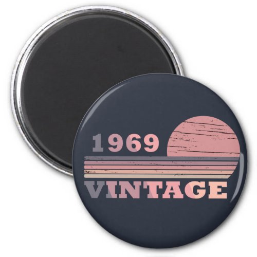 Born in 1969 vintage 55th birthday purple magnet