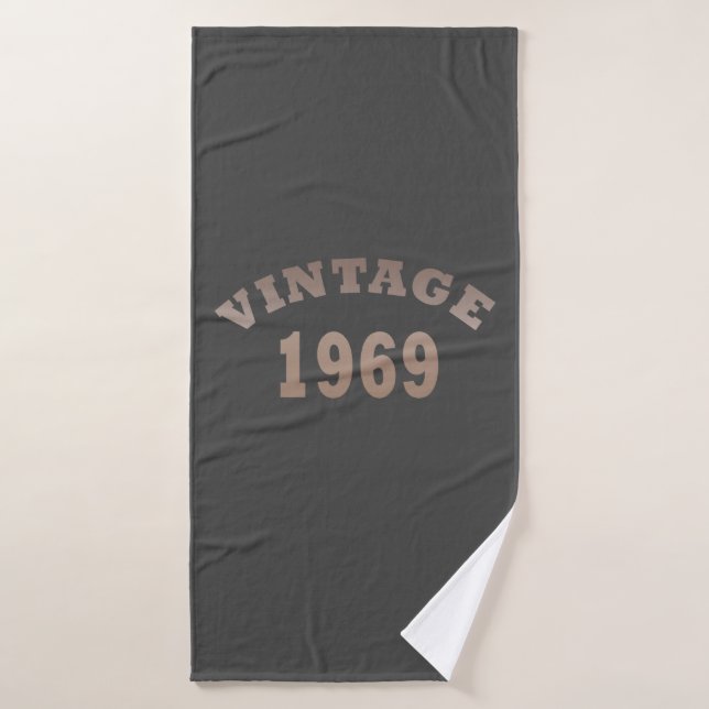 Born in 1969 vintage birthday bath towel (Bath Towel)