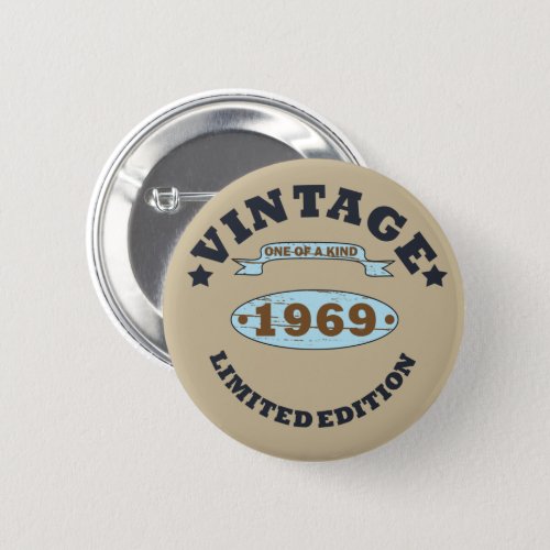 born in 1969 vintage birthday button