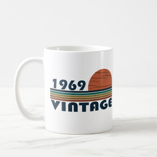 Born in 1969 vintage birthday  coffee mug (Left)