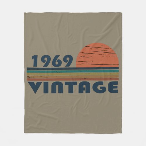 Born in 1969 vintage birthday fleece blanket