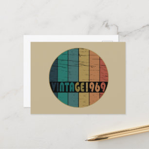 Born in 1969 vintage birthday gift holiday postcard