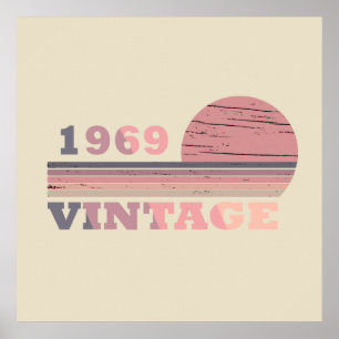 Born in 1969 vintage birthday gift ideas poster