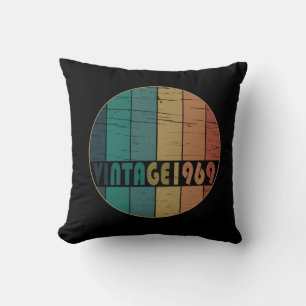 Born in 1969 vintage birthday gift throw pillow