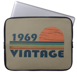 Born in 1969 vintage birthday laptop sleeve