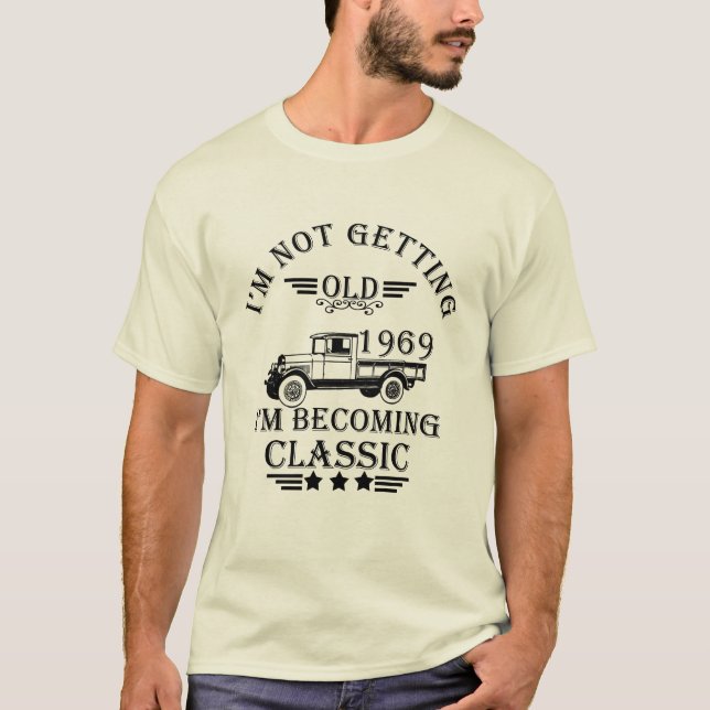 born in 1969 vintage birthday mens gift T-Shirt (Front)