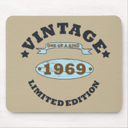 born in 1969 vintage birthday mouse pad