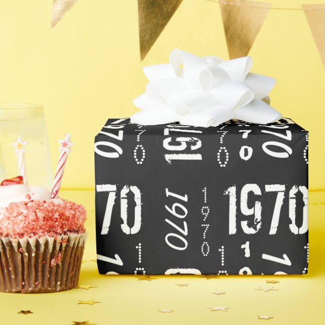 Born in 1970 Birthday Year Wrapping Paper (Birthday Party)