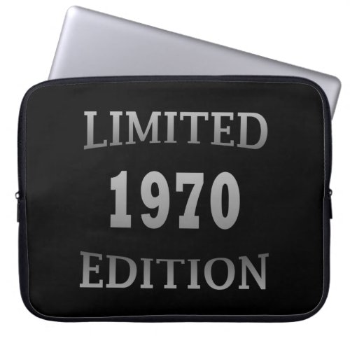 born in 1970 limited edition birthday gift laptop sleeve