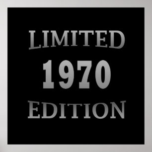 born in 1970 limited edition birthday gift poster